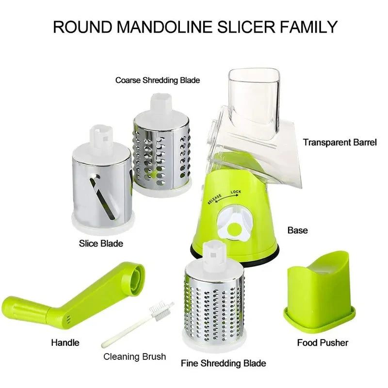 Manual Vegetable Cutter Slicer Multifunctional Round Slicer Gadget Multifunction Kitchen Gadget Food Processor Blender Cutter