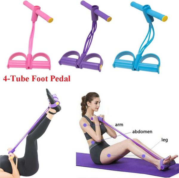 Tummy Trimmer Foot Pedal Resistance Band Elastic Sit-up Pull Rope Yoga Fitness Gym – Elastic Pull Ropes