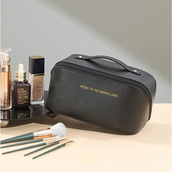 Leather Vanity Style Cosmetic Bag (random Color )